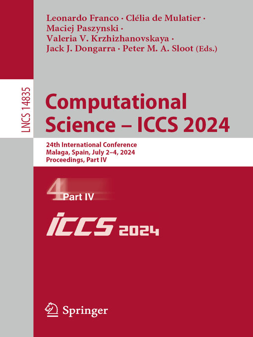 Title details for Computational Science – ICCS 2024 by Leonardo Franco - Available